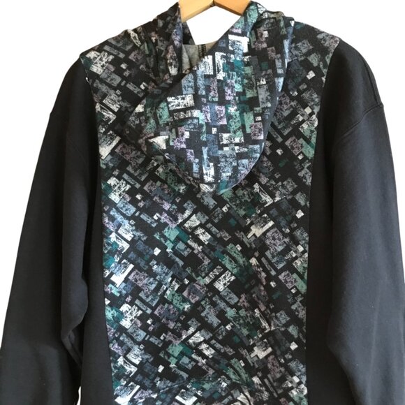 Upcycled Zippered Hoodie, M: Zip-Up Jacket, Campus Sweatshirt, Hipster Grunge - Picture 7 of 11